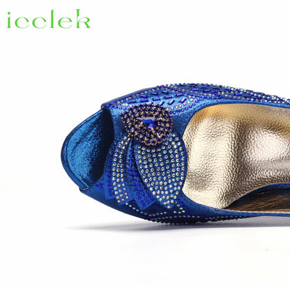 New Arrival Purple Color Women Peep Toe Sandals Shoes Matching bag Set For Mature Offices Ladies in Dress