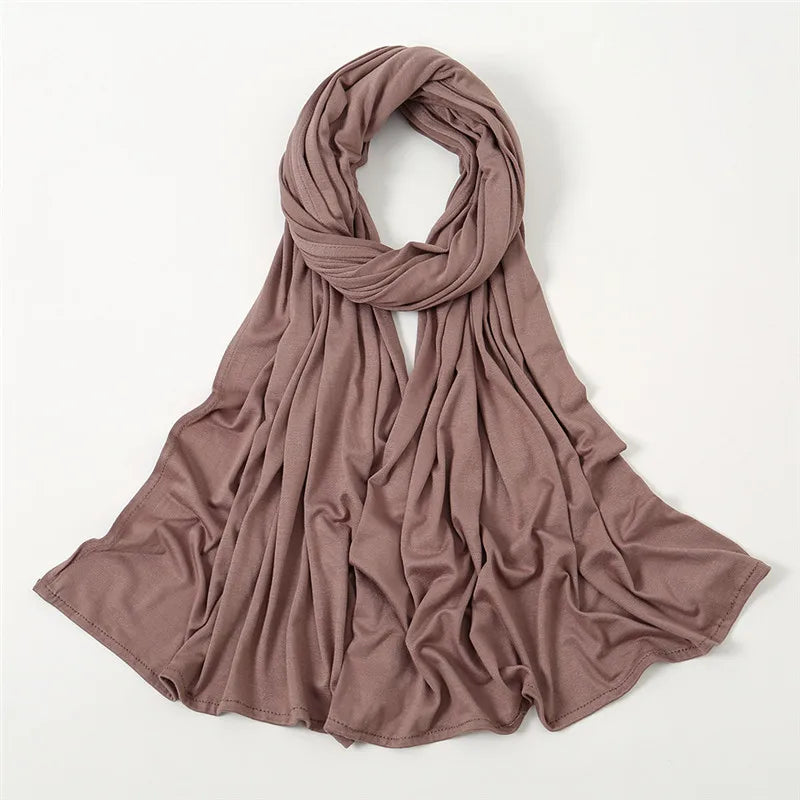 Classic Jersey Hijabs Scarf Plain Solid Color Scarves Style Head Wrap Headscarf for Women