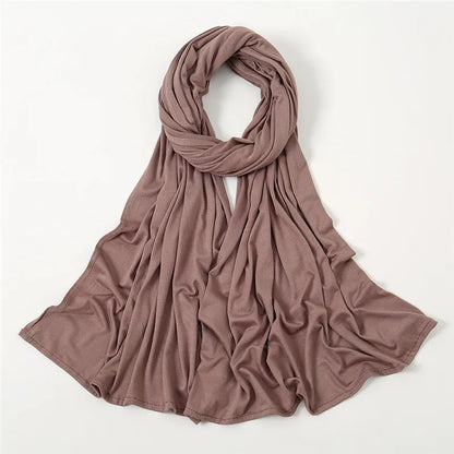 Classic Jersey Hijabs Scarf Plain Solid Color Scarves Style Head Wrap Headscarf for Women