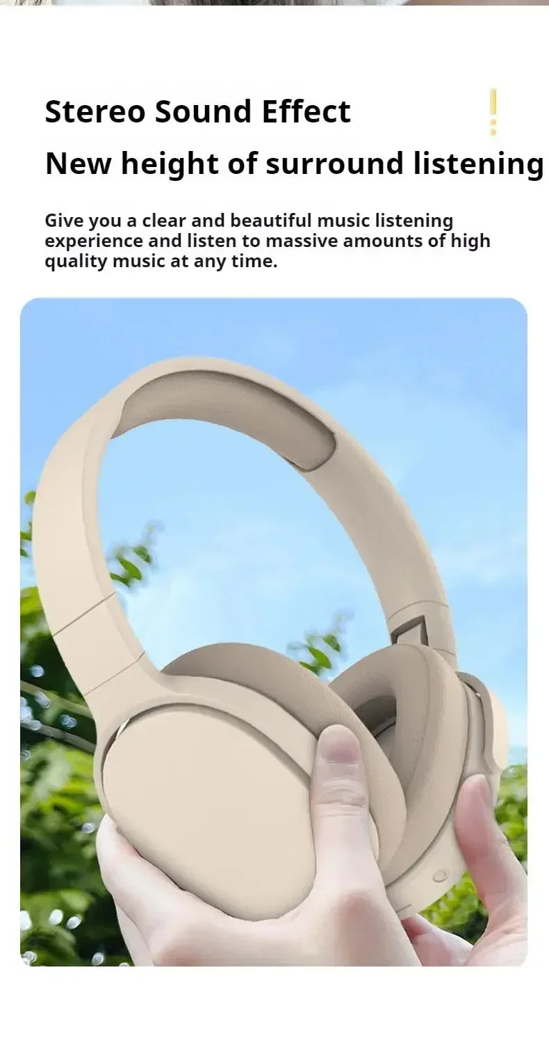 Hot Wireless Bluetooth Headphones Over Ear Hifi Stereo Headset True Sports Earphones TF AUX Music Player with HD Mic