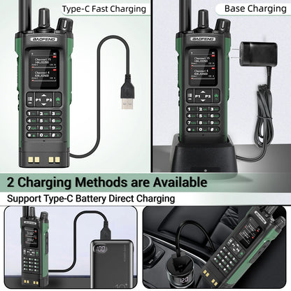Baofeng DM-32 GPS DMR Radio AES256 Encryption Dual Band UHF VHF Air Band FM AM GMRS Digital Walkie Talkie For Outdoor Camping