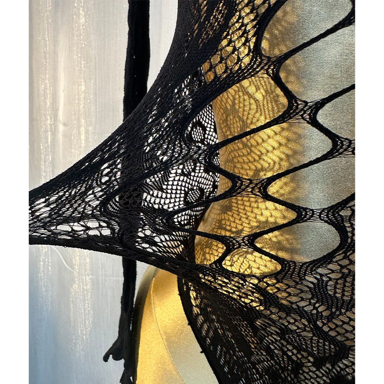 1PC Sexy Cover Up Women Bodysuit Long Sleeves Jumpsuit See Through Hollow Out  For Music festival Bodystocking W684
