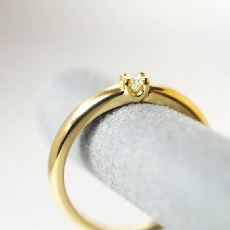 24K Gold Plated Colorful Crystal Gold Rings Turquoise Engagement Wedding Anniversary Ring Light Luxury Fashion Jewelry Gifts A40