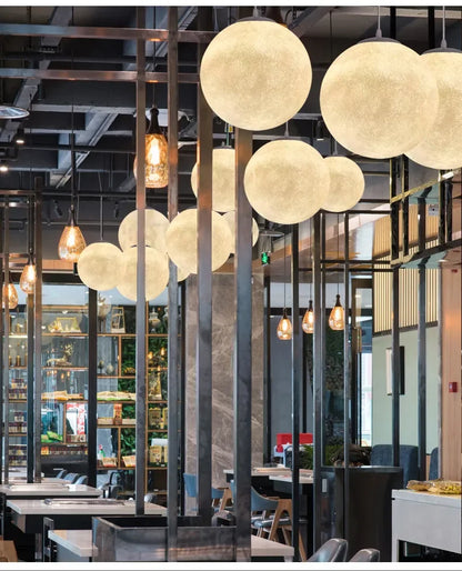 Nordic Moon Led Pendant Lights for Living Room Dining Bedroom Home Decorations Chandelier Cafe Restaurant Hanging Lamp Luminaire