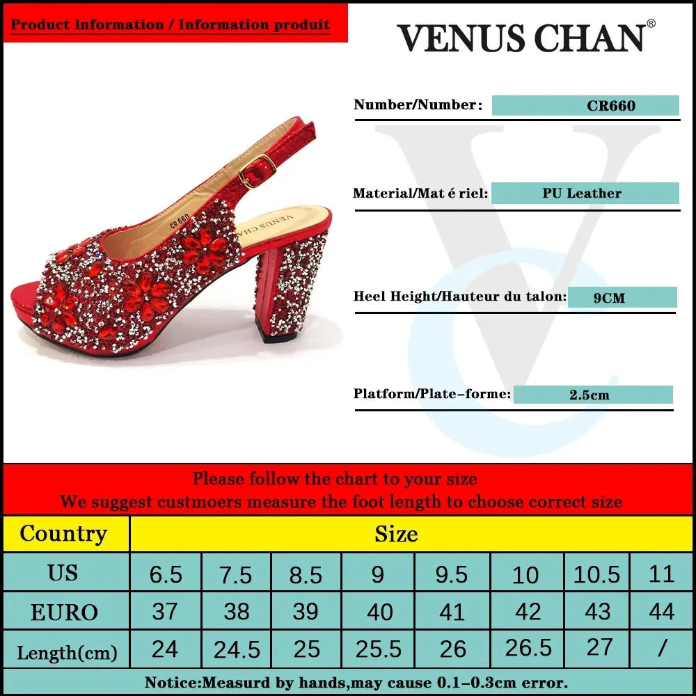 2024 Latest Italian Design African Women's High Heels Round Head Sandals Party Wedding Party Golden Color Shoes and Bags Set