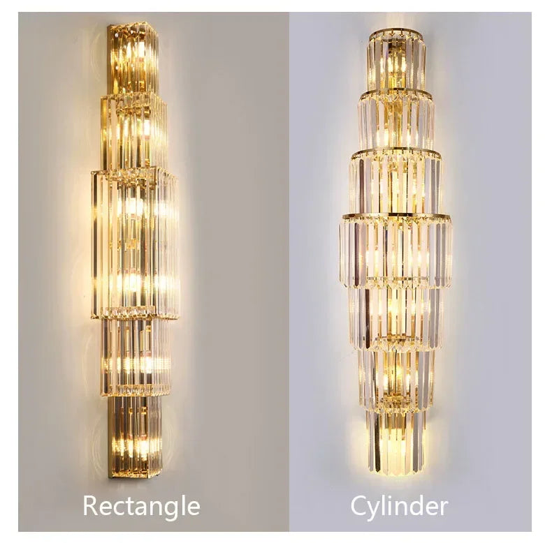 Luxury Hotel Lobby Large Big Crystal Wall Lamp for Club Hall Villa Living Room Bedroom Office Banquet Indoor Lighting Fixtures