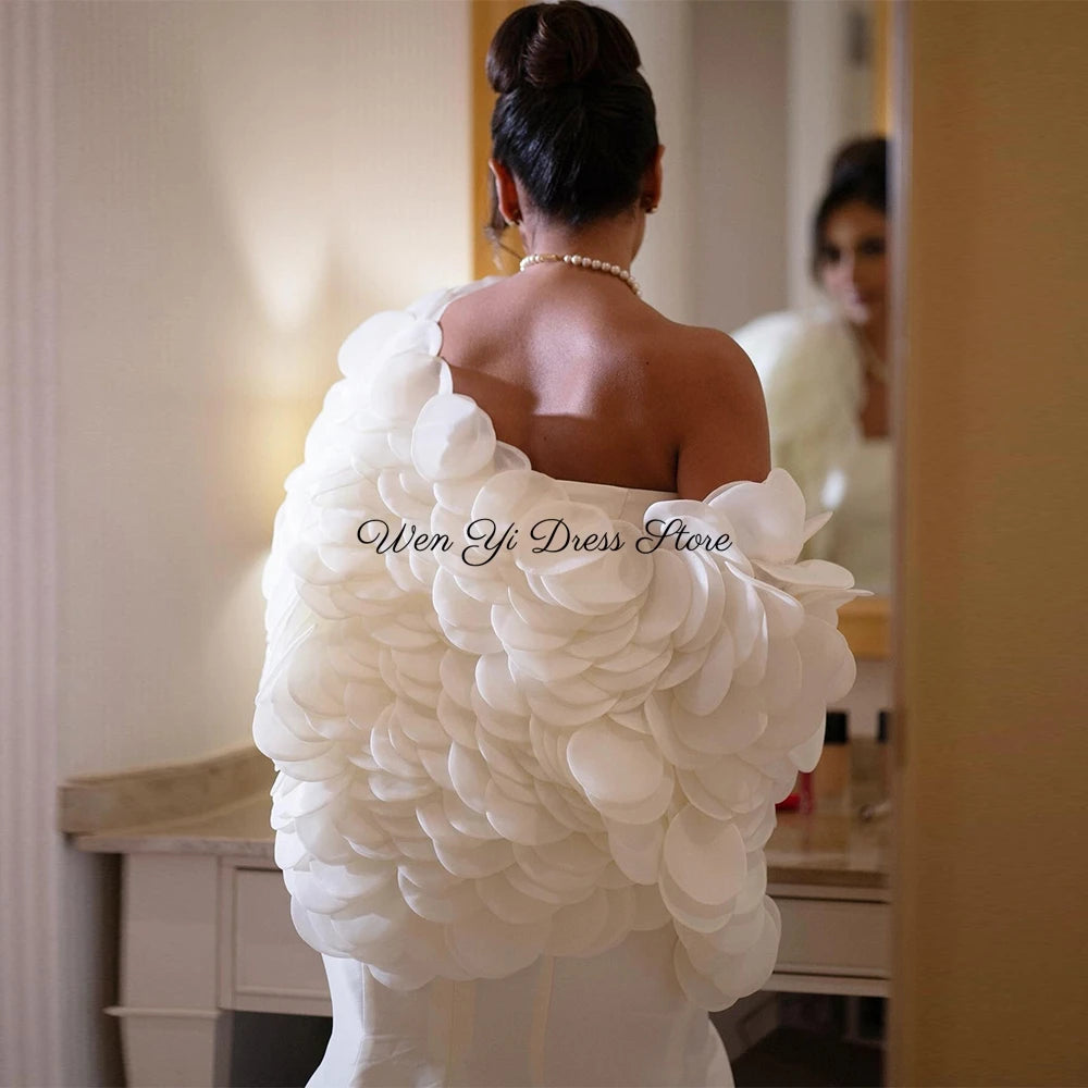 Customized Mermaid Evening Dresses Formal Strapless Saudi Prom Dresses White Jersey Court Train Special Party Occasion Gowns