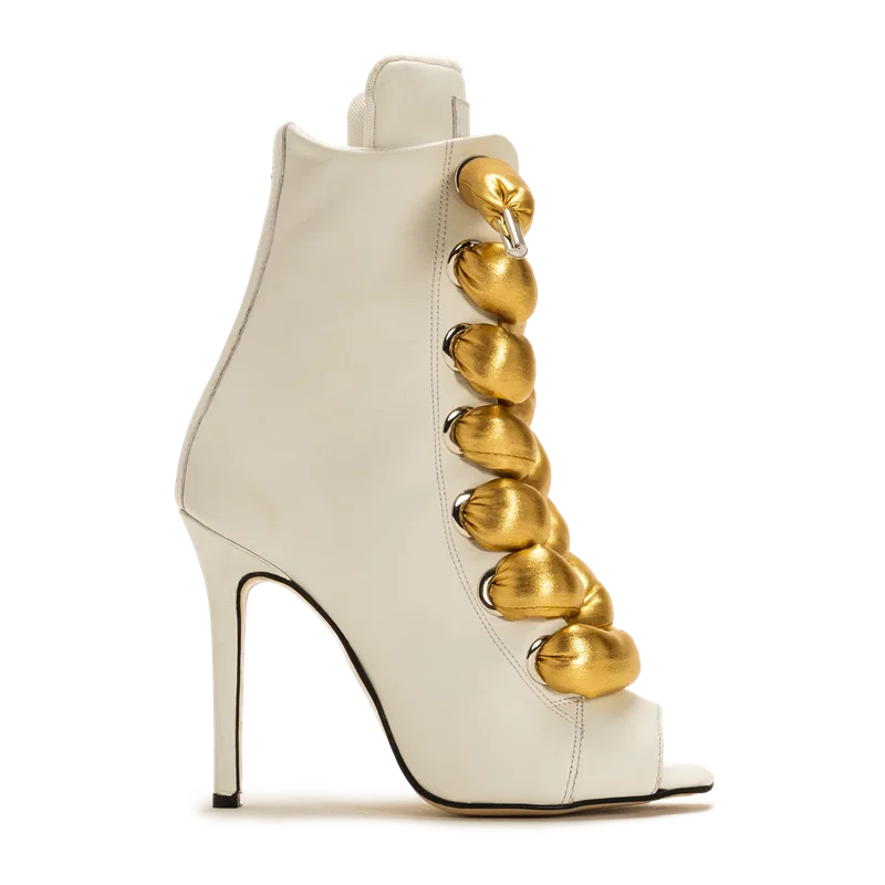 Peep Toe Corss Tied Patchwork Ankle Boots Sexy Square Toe Thick Heel New Arrivals Fashion Women Runway Shoes
