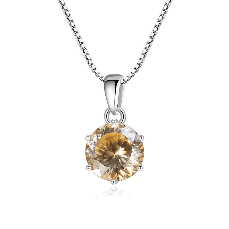 Butterflykiss 1CT 100 Faced Cut Moissanite Solitaire Drop Necklaces Gold Plated Pendant Real S925 Silver Chain Jewelry For Women
