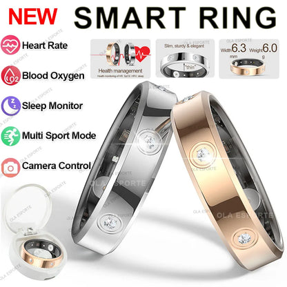2026 Smart Ring Women Men Super narrow 6.3mm Heart Rate Stress measurement Health Monitoring IP68 Waterproof Fashion Sport Rings