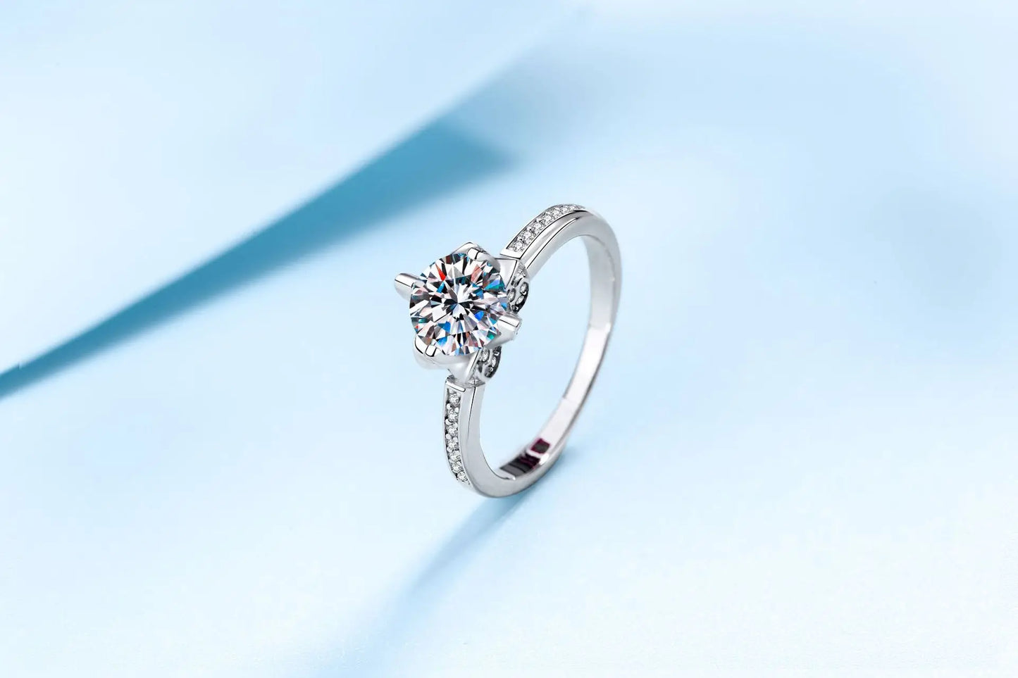 Pigeon's Egg Ring 1ct Women Moissanite PT950 Platinum - Crystal Moissanite Diamond-Like Brilliance