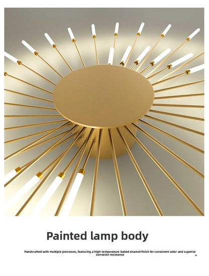 Minimalist LED Ceiling Lamp, Elegant Swirl Firework Design for Living Room, Bedroom, Dining Room