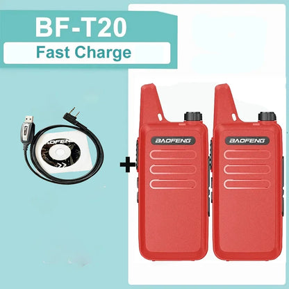 1/2PCS Baofeng BF-T20 Walkie Talkie Mini Micro USB Charging Portable Two Way Radios Upgrade Of BF-C9 KD-C1 For Hunting Kid’s Toy