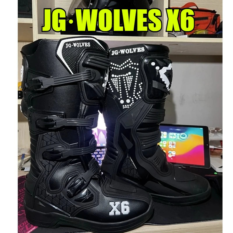 Professional Motocross Mid‑Calf Long High Ankle Off‑Road Racing Boots Moto Rider Protective Shoes Men Woman Motorcycle Boots