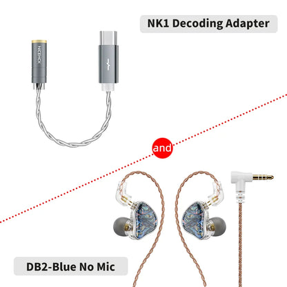NICEHCK DB2 Wired Earbud IEM 1DD+1BA Hybrid Dual Driver HiFi Earphone With 0.78 2Pin Interface Warm Vocal Music In Ear Monitor
