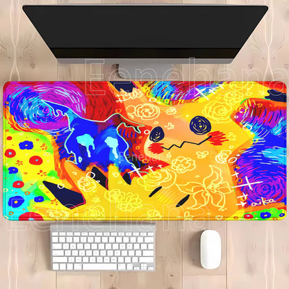 Gaming Pokemon Mimikyu Anime Kawaii PC Mouse Pad Keyboard Overlock Larger Mousepad PC Offices Non-slip Base HD Printing Desk Mat