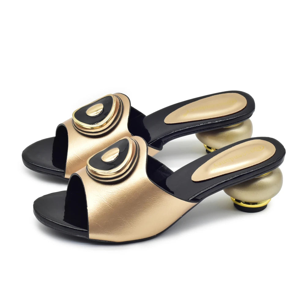 New Fashion Open Toe Ladies Shoes and Sandals Luxury Designer High Heels Sandals for Wedding Nigerian Women Party Pumps
