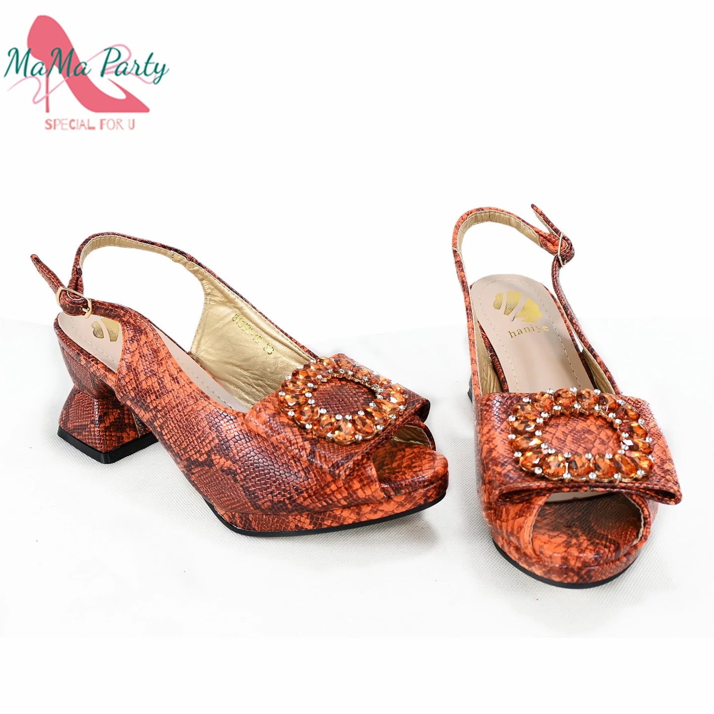 2025 Autumn New Design Specials Italian Women Shoes and Bag Set Pink Color Comfortable Mid Heels With Rhinestone