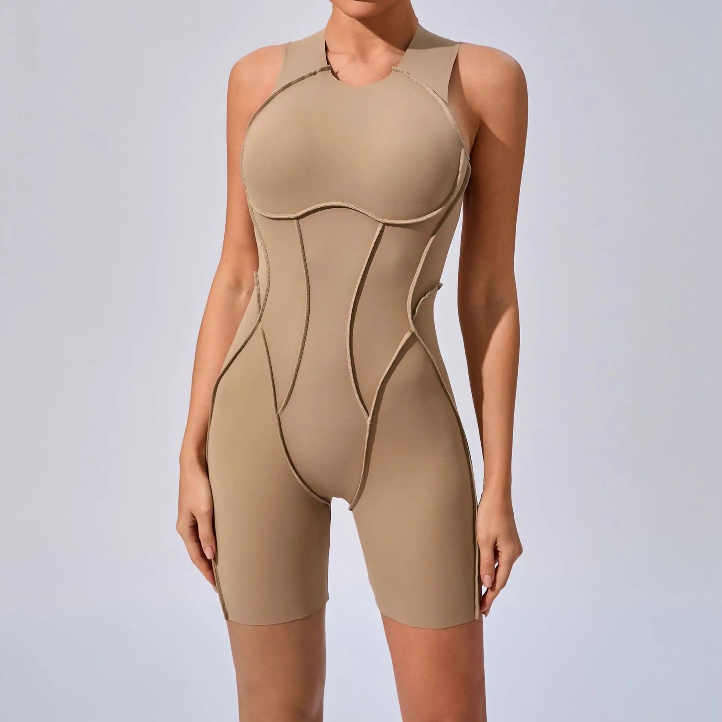 Women's Sports Jumpsuit Kit Yoga Fitness Bodysuit Hip-lifting Open Back Tight High Elasticity Outdoors Gym Workout Sexy Clothes