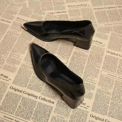 Elegant Heeled Women's Pointed Toe Fashion Shallow Shoes 2026 Autumn Party Loafers High Heel Dress Shoes Luxury Mujer Sandalias