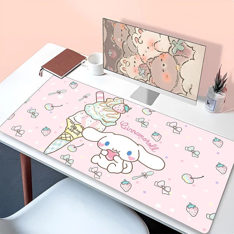 Kawaii Mouse Pad Laptop Anime Gamer Cabinet Keyboard Rug Cute Cartoon C-cinnamoroll Desk Mat PC Gaming Mousepad For Girl Gifts