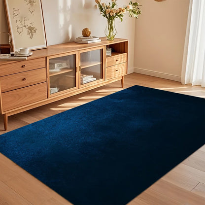 Solid Navy Blue Velvet Area Rugs Non-Slip Entry Door Mat Washable Carpet for Living Room Bedroom Home Decor Washroom Floor Mat