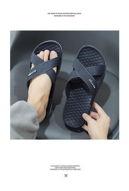 Men's Shoes Straps Comfy Open Toe Breathable Slippers Light Non Slip Durable Soft Sole Slides for Men Outdoor Activities Sandals