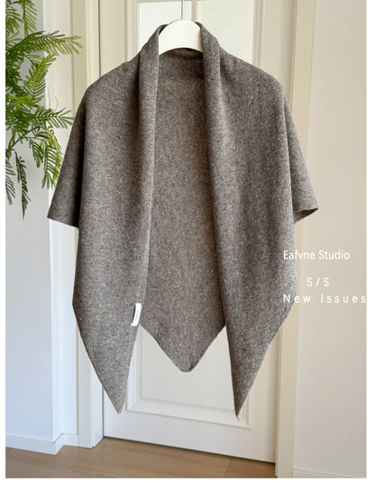 Japanese 100% Wool Long Triangle Scaf Elegant Oversized Women Big Shawl Knited Scarves Popular trip Party Scarf 180cm