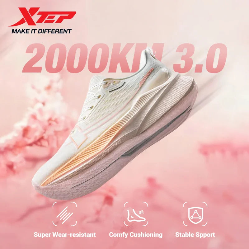 Xtep 2000km 3.0 Running Shoes For Women 2025 Spring Sneakers Cushioning Training Jogging Wear-Resistant Lightweight 875118110034