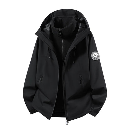 CHRLCK Men Women Hiking 3IN1 Jackets Waterproof Fleece Windproof Windbreaker Camping Climbing Trekking Outdoor Jacket Autumn