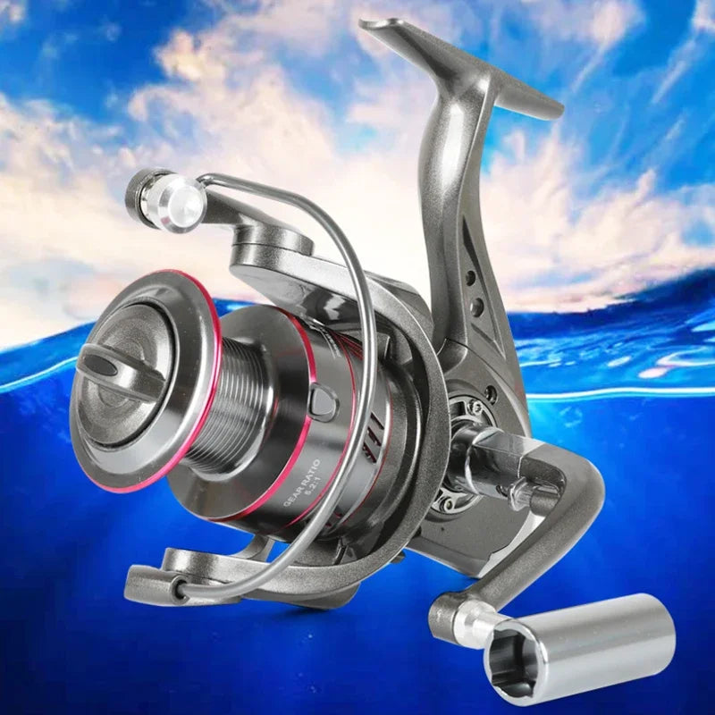 1000-7000 Series Metal Wire Cup 5.2:1 Gear Ratio, 26LB Max Drag, Spinning Fishing Reel, For Freshwater Saltwater Carp Fishing