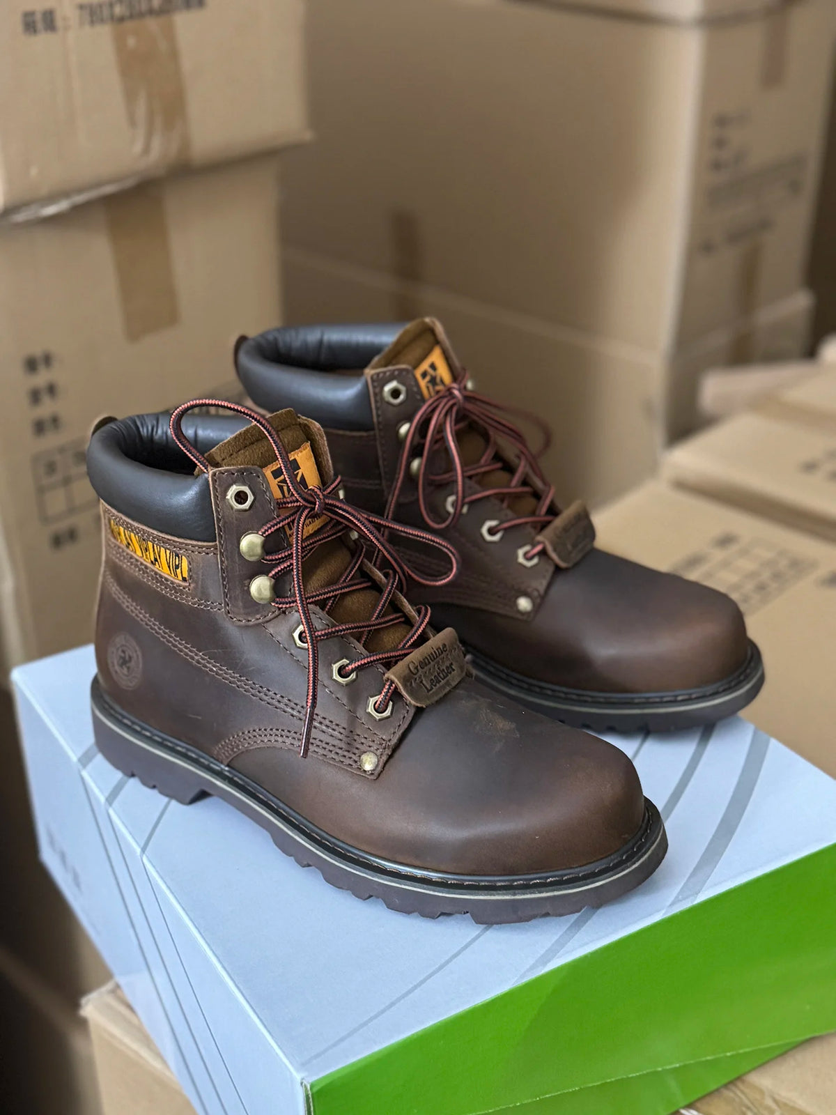 Waterproof Men's Boots Outdoor Hiking Work Boots Breathable Mountain Climbing Shoes Leather Workwear Footwear for Men