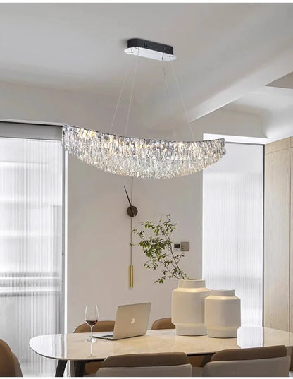 Luxury Crystal Modern Ceiling Chandeliers Dining Table Light Lustre Led Ceiling Lights Home Decor Suspension Chandelier Żyrandol