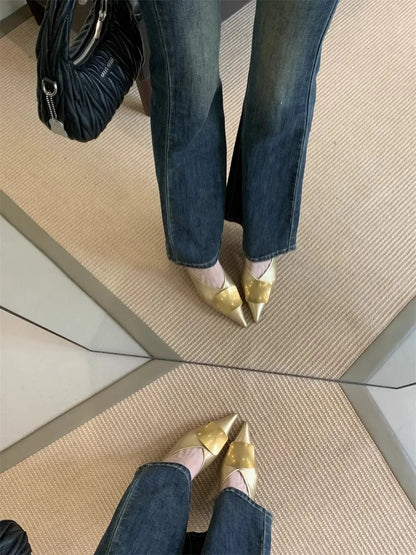 Luxury Womens Shoes High Heels Mules Shoes Pointed Toe Heeled Sandals for Women Elegant Party Slides 2025 Designer Shoes Zaoatos