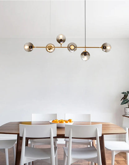 Northern Europe Dining Room Chandeliers Designer One Character Long Strip Pendant Lamp Decoration Maison LED Lights