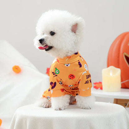 Girl Halloween Pajamas Apparel For Small Dogs Chest Closed Pet Indoor Home Wear Clothes Overall Tracksuit Chihuahua Yorkshire