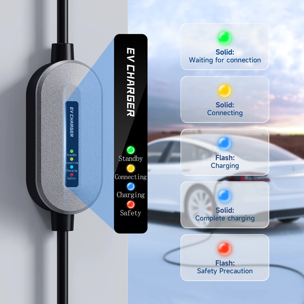AFEEV 3.5KW EV Charger  Type 2 Portable Charger GB/T 16A 1Phase Type 1 3.5m Wallbox Charging Station for Electric Car Charger