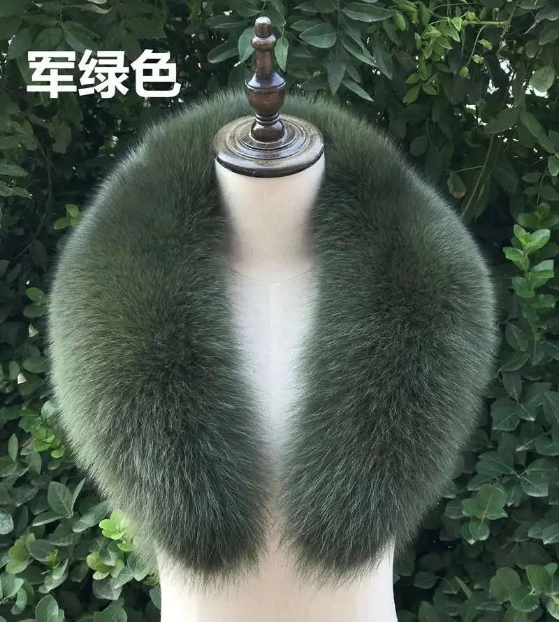 Real Fox Fur Collar for Women Coat Jacket Female Wraps Winter Warm Fur Scarf Extra Large Size Neck Warmer Fur Shawls Scarves