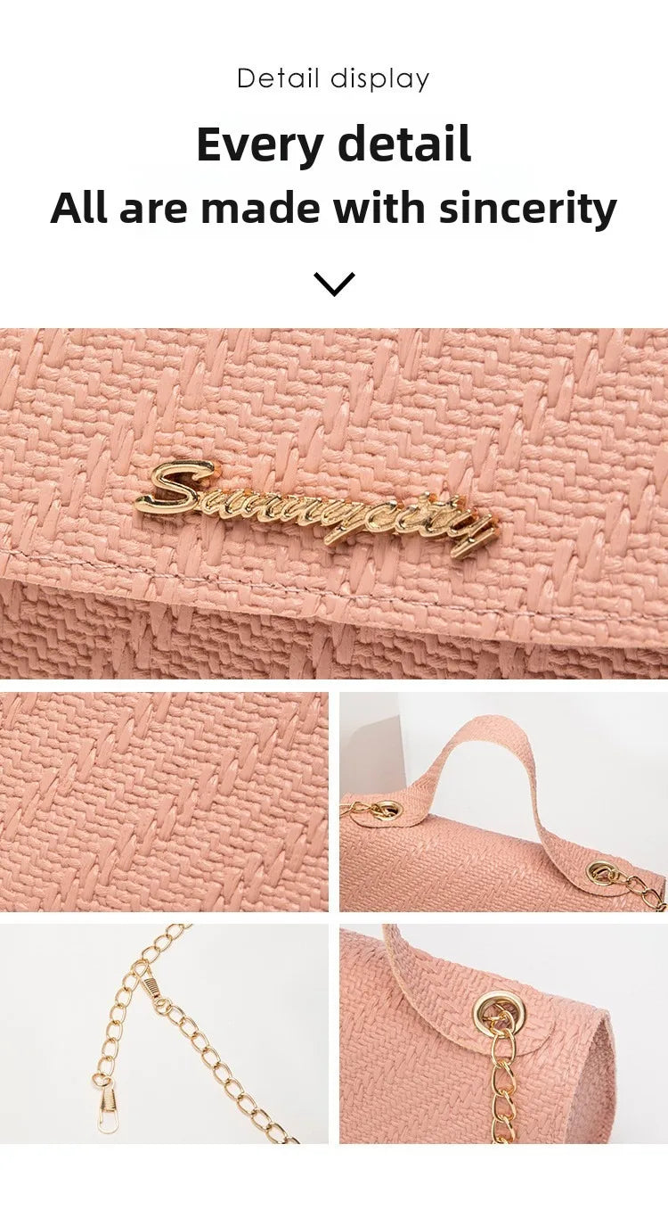 Leisure small square bag autumn and winter new women's bag wholesale simple handbag embossed chain bag cross-border bags