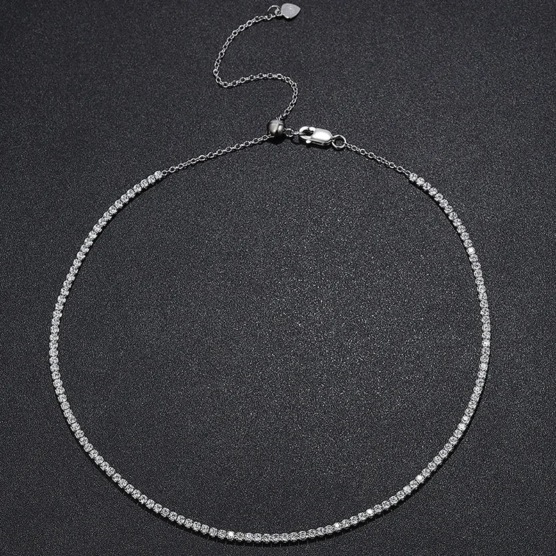 2mm D Color Moissanite Dia Woman Pendant Sier Necklace For Women Chains Party Bridal Fine Jewelry 925sterling Silver Necklace