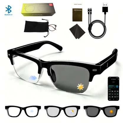 Smart Glasses Ultra-Light Playback Open-Ear Speakers Sunglasses Polarized Lens Smartglasses Bluetooth Glasses for Sports Travel