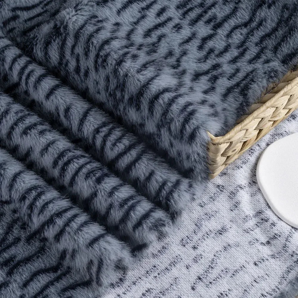 Imitation Mink Print Tiger Pattern Plush Fabrics for Photography DIY Handmade Doll Toy Clothing Fabrics Sewing Cloth