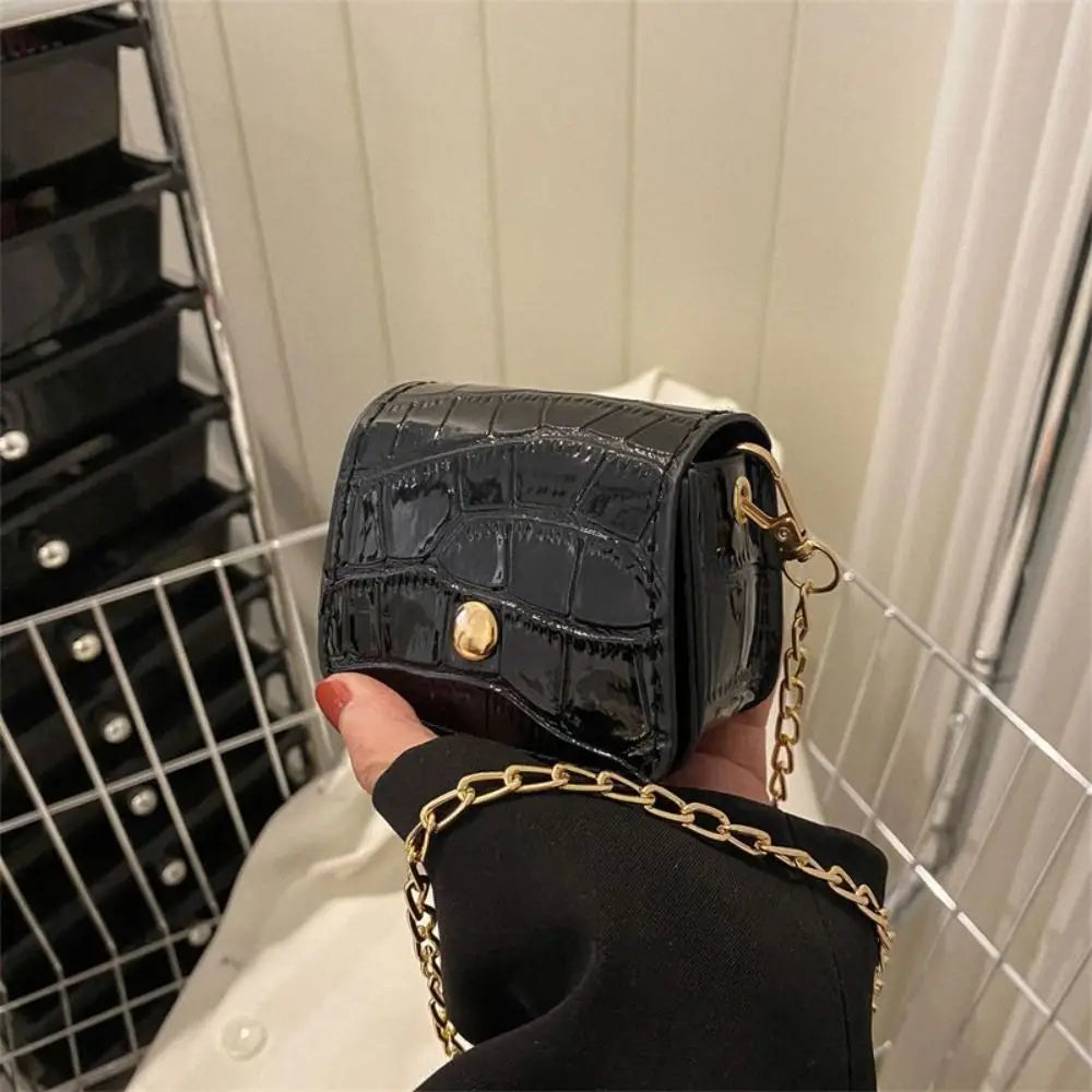 Korean Fashion Mini Crossbody Bags PU Simplicity Shoulder Bag Versatile Chain Handbag Lipstick