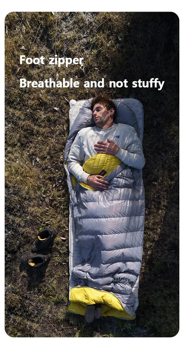 Naturehike 2025 New CW700 Camping Sleeping Bag Ultralight Warm 3 Season Sleeping Quilt Waterproof 700g Duck Down Sleeping Bags