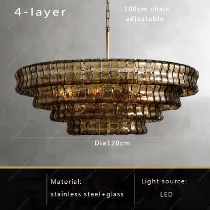 Glass Chandeliers Lights 2026 Classic Round Hanging Lamps for Ceiling Home Decoration Lighting Gold Lustres Lamparas De Teto