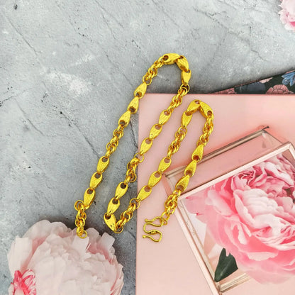 Luxury 9999 24K Solid gold certifid twist melon seed necklace men's high-end real gold jewelry Suitable for daily wear