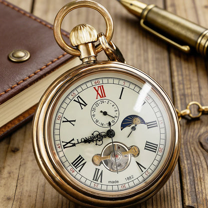 Vintage  Antique Vintage Mechanical Pocket Watch Bronze Fashion Charm Hand Wind Fob Watch Reloj Bolsillo Digital