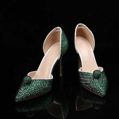 Ins Fashion Runway Show Luxury High Heel Color Hot Diamond Gradient Women'S Shoes Sandal Blingbling Wedding Shoes Dinner Pumps