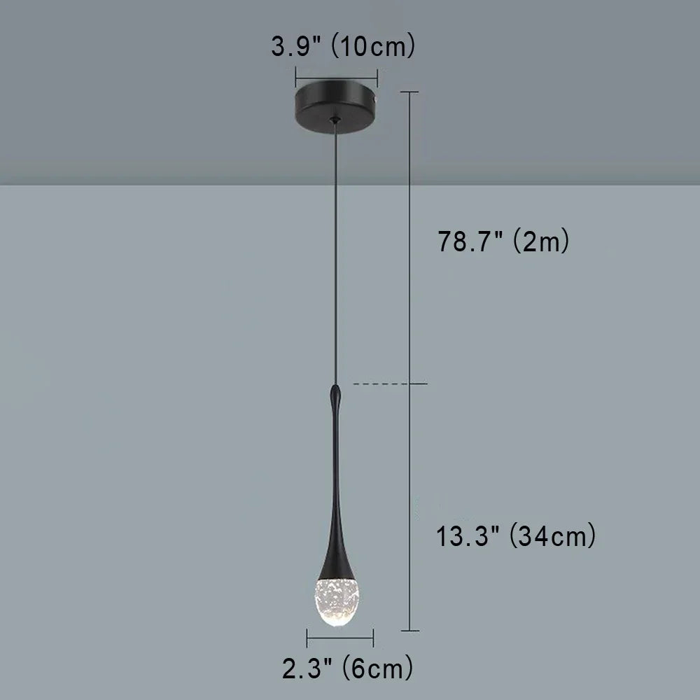 Water Drop Ceiling Chandelier Bubble Crystal Hanging Lamp Dining Room Decor Bedroom Lamp Bar Cafe Led Lights Home Pendant Light