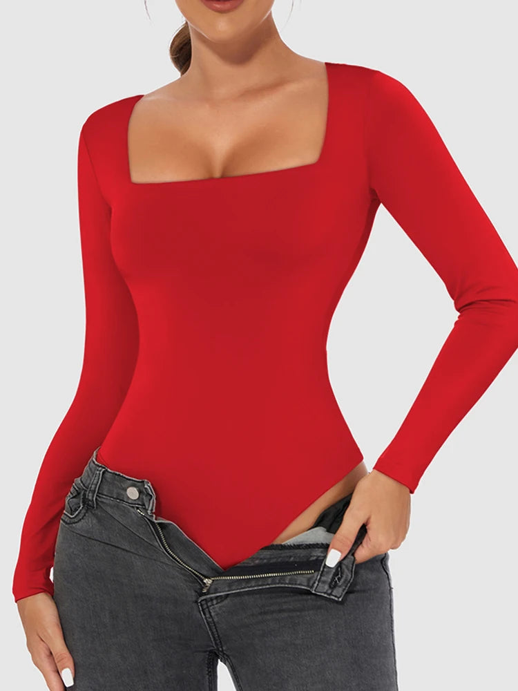 Women's Long Sleeve Bodysuit Spring Autumn Casual Romper Streetwear Sexy Bodycon One Pieces Jumpsuit Women Clothing